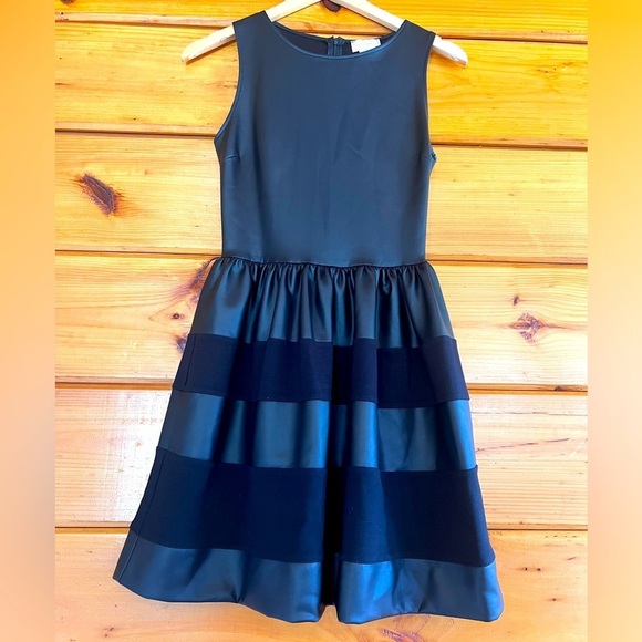 love ady Dresses & Skirts - Love ady Two Tone Faux Leather & Fabric Fit & Flare Small Mini Black Dress